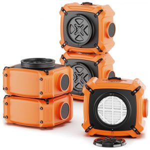 Purificador de Ar Industrial com Filtro PureAiro HEPA Max 970 Filtragem 3 Estágios 5 Un Alorair Laranja