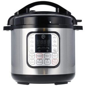 Panela Elétrica MasterChef 10 em 1 Multicooker 6L Preta Inox 1000W Digital 18 Programas Timer Manter Aquecido Bowl Antiaderente 110V
