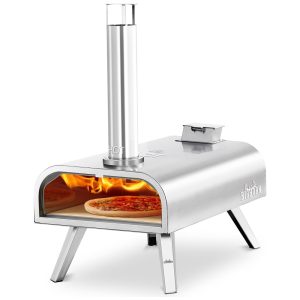 Forno de Pizza Externo Portátil a Pellets de Madeira em Aço Inoxidável Big Horn Prata