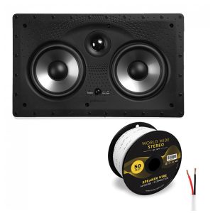 Caixa central de embutir na parede Polk Audio 255c-RT com cabo 50 pés branco para home theater 150W