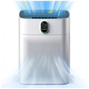 Purificador de Ar para Espaços até 100m2 com Sensor de Qualidade do Ar Tela Digital e Entrada de Ar Dupla MORENTO H13 Branco