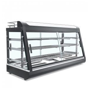 Expositor Aquecedor de Alimentos Comercial Anpuce Preto 3 Prateleiras com Rack Superior 112 cm 110V