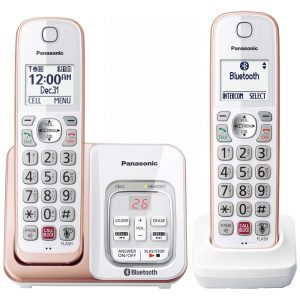 Telefone sem Fio com Link2Cell Bluetooth Assistente de voz e Sistema Expansível Panasonic 2 Unidades