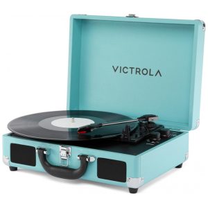 Toca-discos Victrola Journey II Modelo 2025 Bluetooth Maleta com Alto-falantes Estéreo Integrados Bass Aprimorado Toca-discos de 3 Velocidades