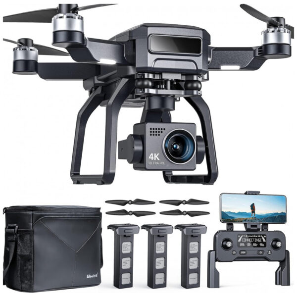 Drone Bwine F7GB2 Pro com Câmera 4K UHD para Adultos, Gimbal de 3 Eixos, Controle a 3048m de Altitude, 75 Minutos de Voo com 3 Baterias, GPS Follow,