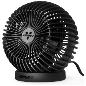 Ventilador Pessoal de Mesa com 2 Velocidades Inclinação Ajustável e Silencioso 110V 21W Vornado SPHERE Preto