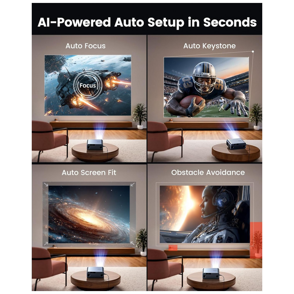 Projetor Inteligente Oficial Google TVSmart 4K Wi-Fi Bluetooth WIMIUS G1 Cinza - Imagem 5