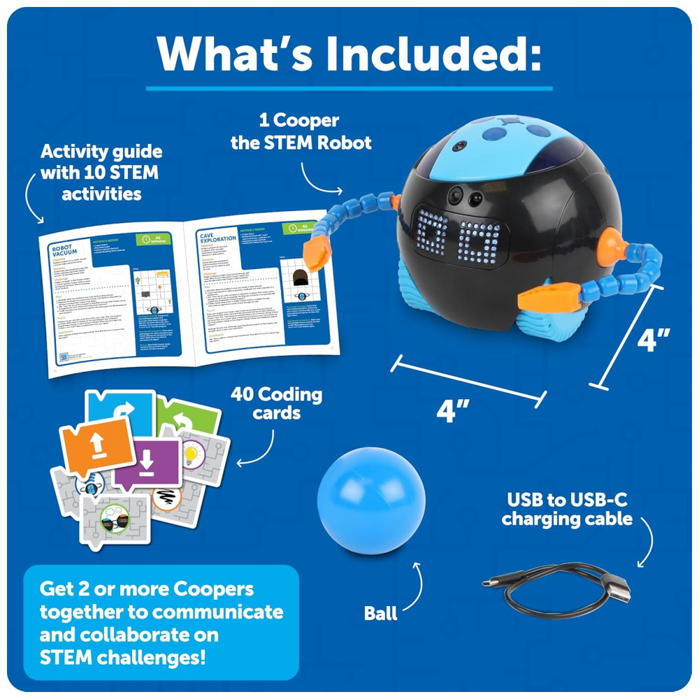 Learning Resources Cooper o Robô STEM - Codificação para Crianças, Brinquedos Educacionais, Robótica, Programação Montessori - Imagem 6