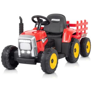 JOYMOR Trator Elétrico 1 Assentos 12V com Luzes de LED Vermelho