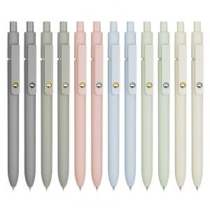 Conjunto 12 canetas em gel UIXJODO Morandi dourado e prateado ponta fina 05 mm tinta preta