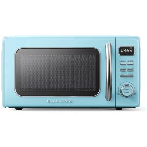 Micro Ondas de Bancada em Aço Inoxidável 31L com 10 Programas 110V 1000W Galanz GLCMKZ11BER10 Retro Azul