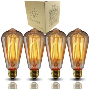 Lâmpadas Vintage 40W 2700W Quente 4 Un GOENDR Laranja claro