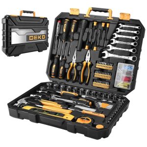 Kit de Ferramentas com Maleta de zenamento e 208 Peças DEKOPRO Amarelo