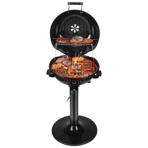 Churrasqueira Elétrica Portátil Serve 15 Porções com Grelha Removível 110V Techwood Preto