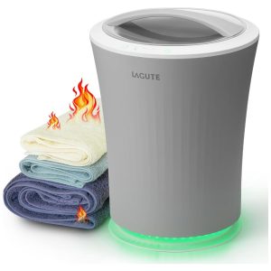 Aquecedor de Toalha Elétrico 20L com Desligamento Automático Temporizador de 3 Níveis Alarme de Aviso e Luz RGB 110V Lagute Cinza