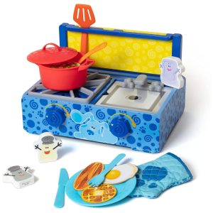 Kit de Cozinhar Infantil de Madeira com 42 Peças Divirta se com Blue e Suas Pistas para Crianças Acima de 3 Anos Melissa & Doug