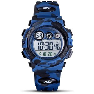Relógio Digital com Cronômetro para Crianças de 5 até 15 Anos GOLDEN HOUR Azul Escuro Camuflado