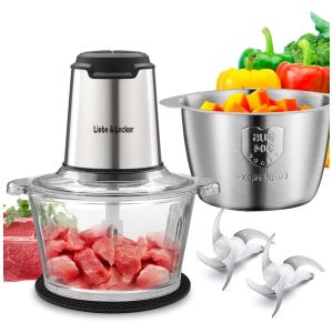 Processador de Alimentos 8 xícaras com 2 Velocidades e Acessórios 110V 350W Liebe Lecker Prata