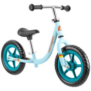 Bicicleta sem Pedal para Crianças de 2 a 5 Anos com Assento e Guidão Ajustáveis Retrospec Azul Claro