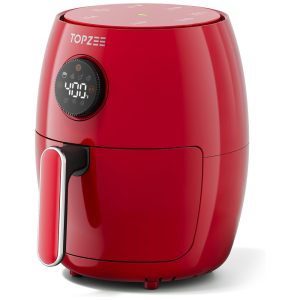 Fritadeira Elétrica de Ar Quente Compacta Topzee 21 litros 4 em 1 Assar Grelhar Reaquecer 98% Menos Óleo Controle de Temperatura Ajustável com Temporizador