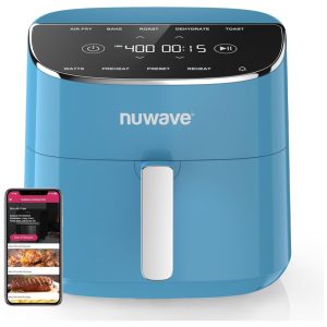 Fritadeira Elértrica de Ar Nuwave Brio Plus 8 Litros: Nova Geração Livre de Substâncias Nocivas Painel Digital com 7 Funções de Cocção