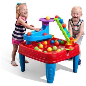 Mesa Interativa Sensorial com Água e Bolinhas Ideal para Crianças de 2 Anos ou Mais Step2 Vermelha e Azul.
