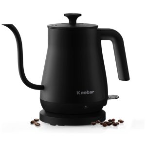 Chaleira Elétrica 08 L com Desligamento Automático em Aço Inoxidável 110V 1000W Keebar XH W081 Preto Fosco