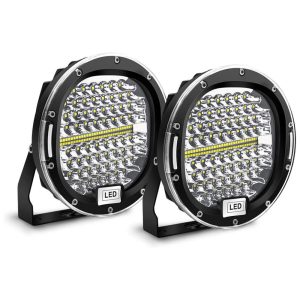 Farol de Milha LED Off Road 18cm 30000 Lúmens 12V 24V À Prova Dágua e Queda SAFEGO Preto
