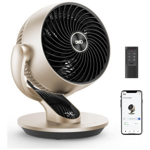 Ventilador de Mesa Inteligente com 4 Velocidades 5 Modos Temporizador 52W 110V Dreo Dourado