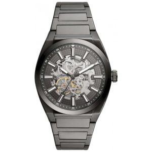 Relógio Masculino Automático Mostrador Mecânico com Pulseira de Aço Inoxidável Fossil ME3206 Preto