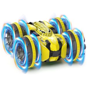 Carrinho de Controle Remoto Anfíbio 4x4 à Prova d'Água 24 GHz - RC Barco Rotativo 360° com Luzes LED - Presente Divertido e Radical!Fygurso