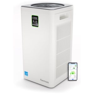 Purificador de Ar Kenmore PM4030 com Filtro True HEPA H13 Cobertura de até 213 metros quadrados Silencioso 24dB Filtragem HEPA 3 Estágios