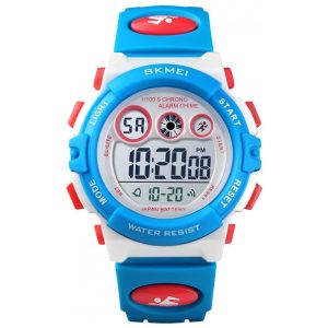 Relógio Digital com Cronômetro para Crianças de 5 até 15 Anos GOLDEN HOUR Azul e Branco