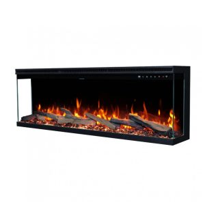 Lareira Elétrica de Embutir A43x127L com Controle por APP e Tela Sensível ao Toque 110V 1500W Dreamflame Preta