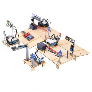 Kit educativo ACEBOTT QE027 trânsito inteligente ESP32 4 em 1 compatível Arduino para projetos STEM de transporte