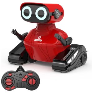 Robô Interativo com Controle Remoto Olhos LED que Brilham Música e Dança 3 Anos GILOBABY Vermelho