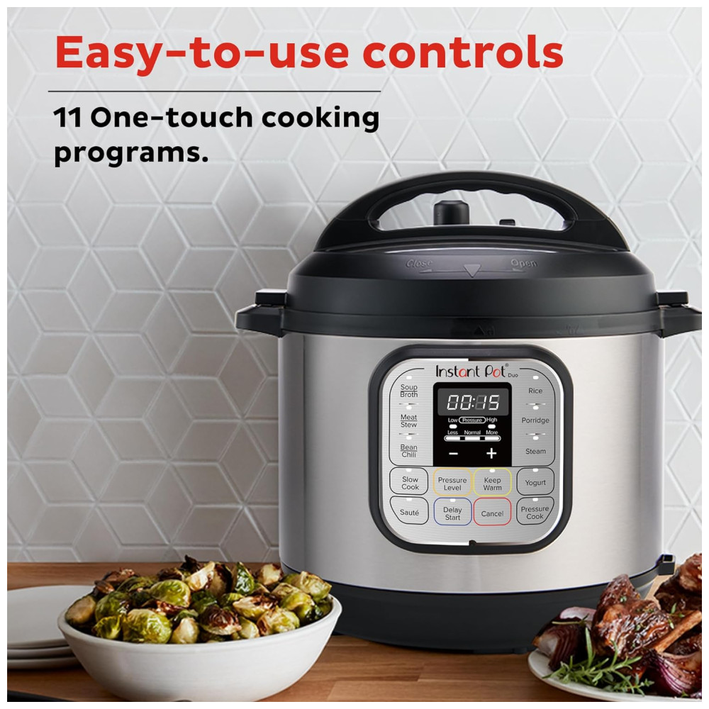 Panela de Pressão Elétrica 2.8L Programável 7 em 1, Inclui Aplicativo Gratuito com Mais de 1900 Receitas, 110V 700W, Instant Pot Duo, Prata - Imagem 4