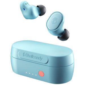 Fones de Ouvido Bluetooth com Estojo de Carregamento Microfone e Compatível com Apple e Android Skullcandy Sesh Evo Azul