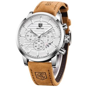 Relógio Masculino Analógico Quartzo Couro BY BENYAR B071LJ9YW7 Marrom