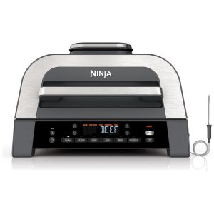 Grill Elétrico com Função AirFryer 6 em 1 e Controle Digital Inteligente Ninja DG551 110V 1760W Prata