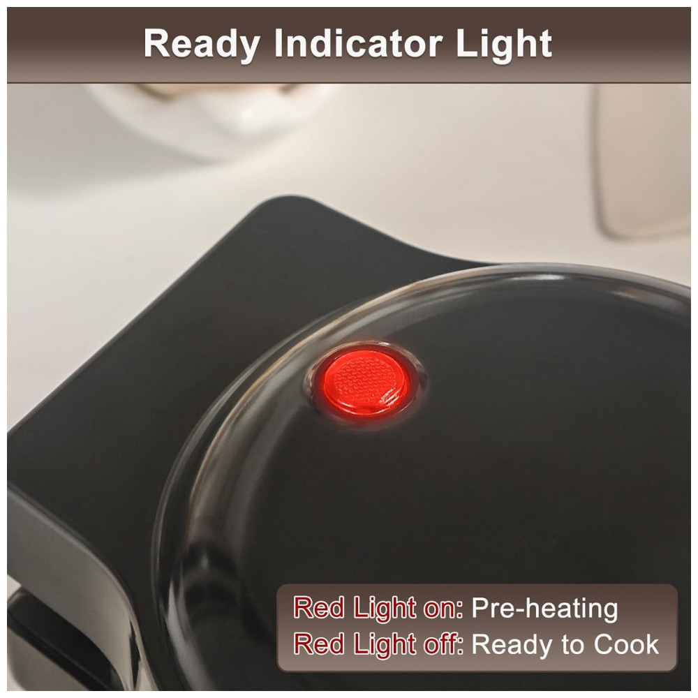 Mini Waffles Maker com 8 Placas Removíveis, 4 em 1 Mini Waffle Maker, Coração, Panqueca, Donut, Ferro de Waffle Antiaderente,UVFAST - Imagem 5