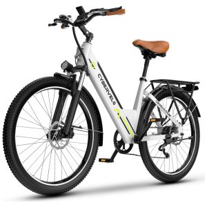 Bicicleta Elétrica Aoango EK2 Branco 26" | Motor 1000W Bateria 48V 720Wh Suspensão Dianteira Display LCD