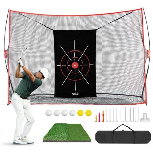 Rede de Golfe com Tapete Alvo Tees Bolas - Durável e Estável - Uso Interno e Externo - Presente de Golfe para Homens - VBSD