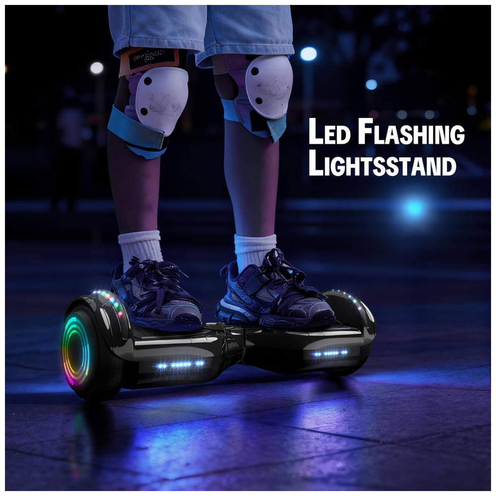 Hoverboard Hoverstar Preto Cromado com Bluetooth e Rodas LED – Crianças e Adolescentes - Imagem 2