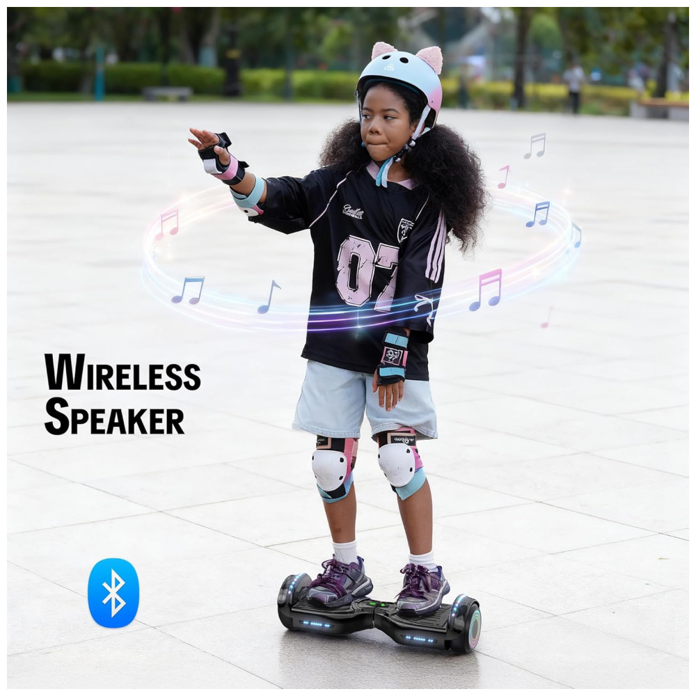 Hoverboard Hoverstar Preto Cromado com Bluetooth e Rodas LED – Crianças e Adolescentes - Imagem 4