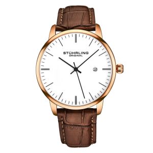 Relógio Masculino Stuhrling Rasa 3997 Quartzo 40mm Ouro Rosa