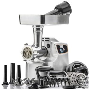 Moedor de Carne Elétrico Profissional 6 Lâminas para Moagem Aço Inoxidável W 110v STX INTERNATIONAL STX 1800 MG Prateado