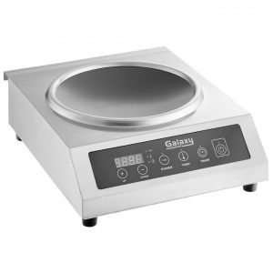 Fogão Wok Indução Aço Inox Galaxy GIWC18 1800W 10 Níveis Potência 120V