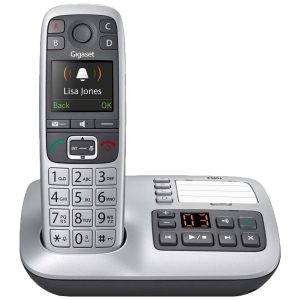 Telefone sem Fio para Sênior com Tecla Grande Secretária Eletrônica e Volume Alto 1 Ap GIGASET E560A Cinza