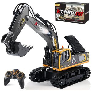 Mini Retroescavadeira RC Kolegend 40 cm 11 Canais Brinquedo de Construção Hidráulico para Crianças de 6 a 10 anos